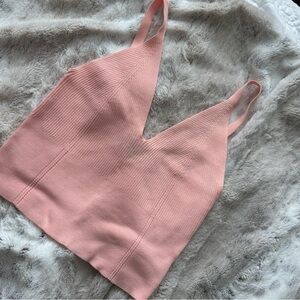 Signature Pink Knit Crop Top